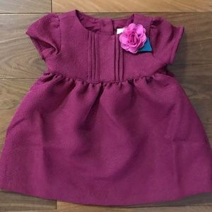 Crimson Baby Dress with Flower Detail